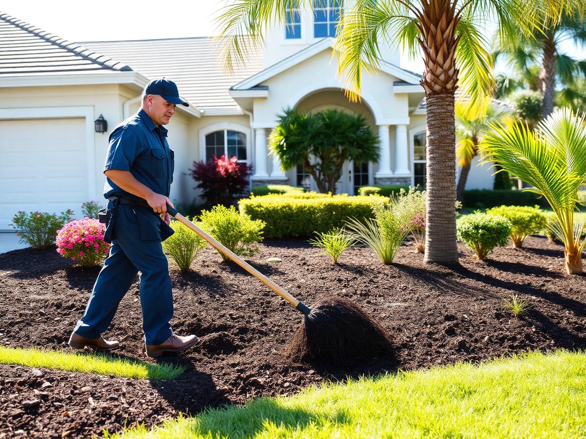 Professional mulch installation in Brandon, FL